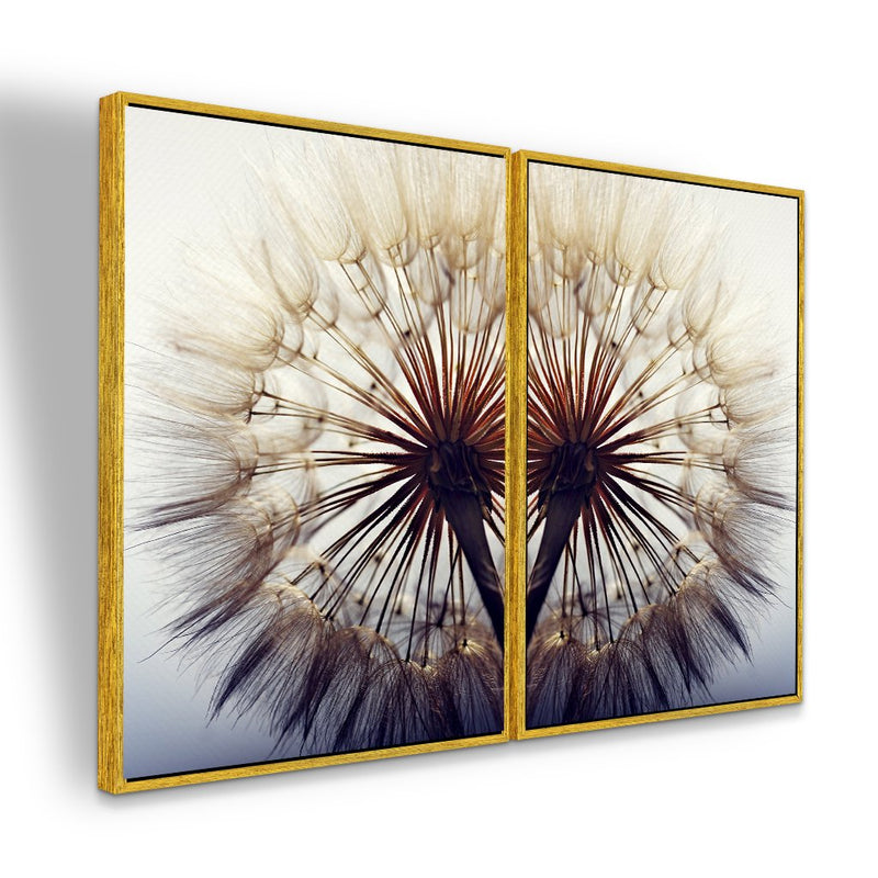 Quadro decorativo 2 telas Dente de Leão Macro