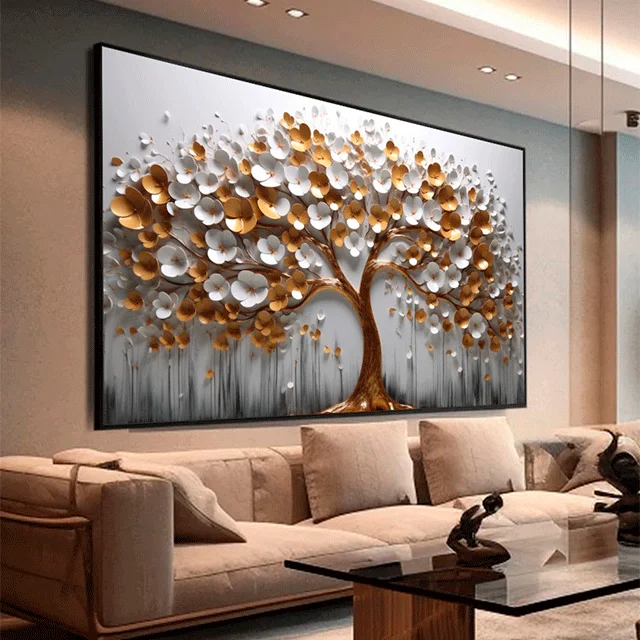 Quadro Decorativo Cerejeira Black White Pintura
