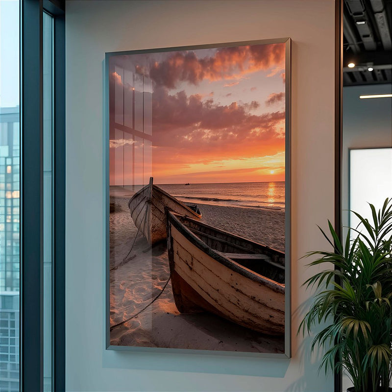 Quadro Decorativo Arte Por Do Sol Náutico