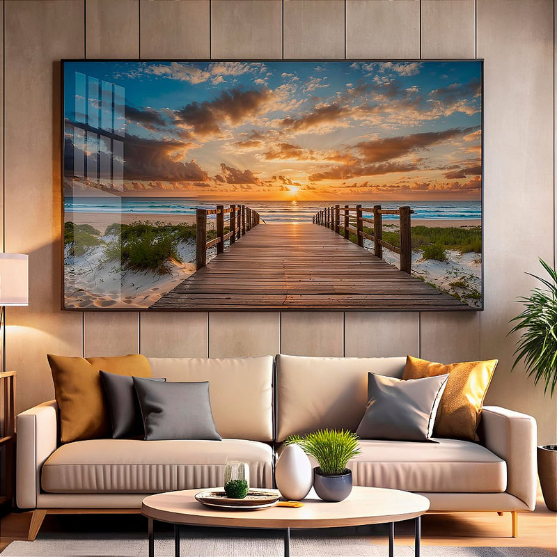 Quadro Decorativo Arte Caminho Dourado