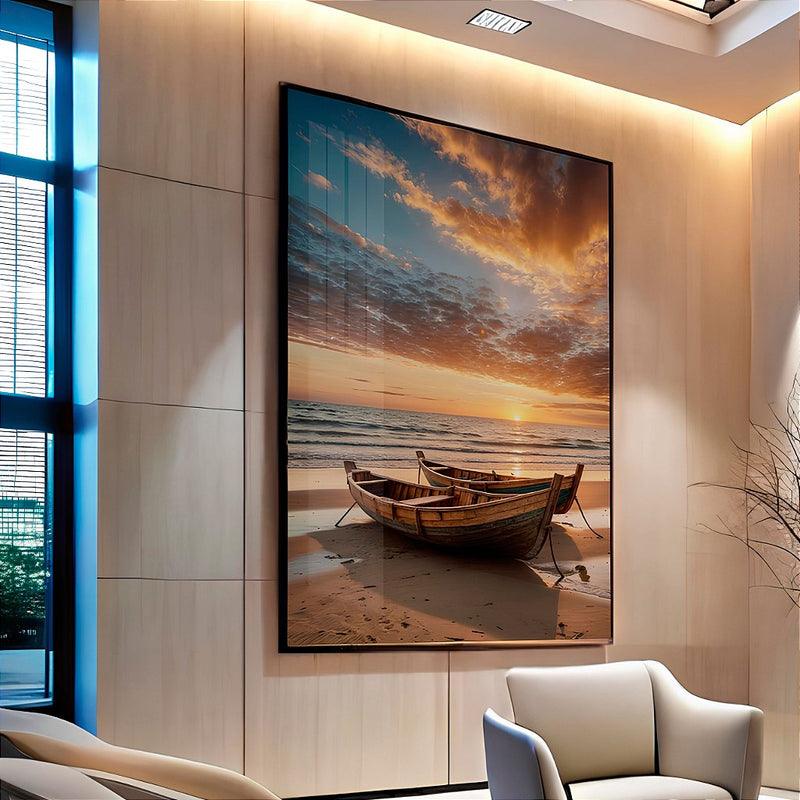 Quadro Decorativo Barco a Beira Mar
