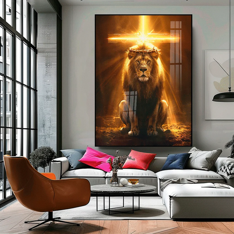 Quadro Decorativo  Leão Fé