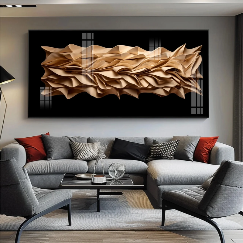 Quadro Decorativo Abstrato Gold 3D