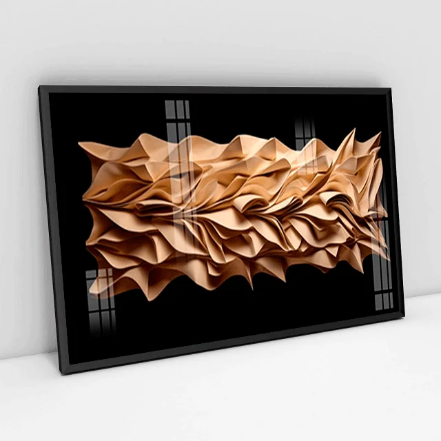 Quadro Decorativo Abstrato Gold 3D