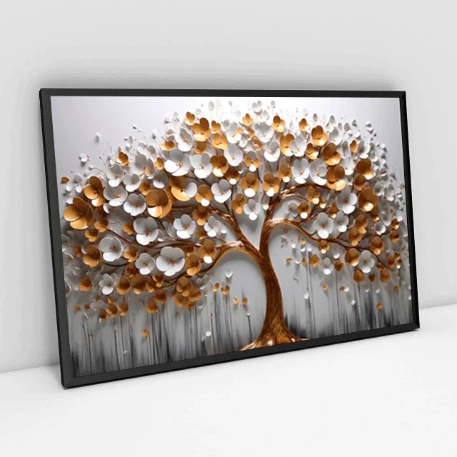 Quadro Decorativo Cerejeira Black White Pintura