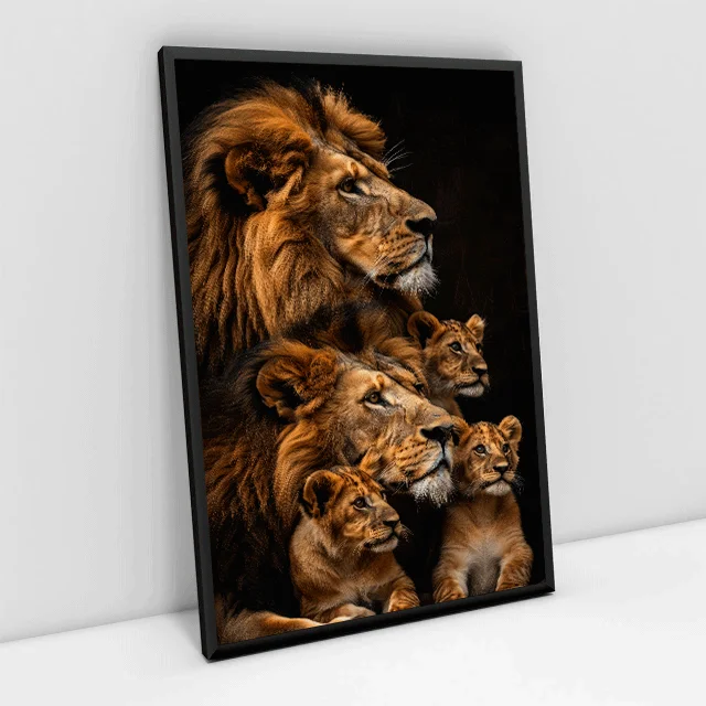 Quadro Decorativo Familia de Leão 2