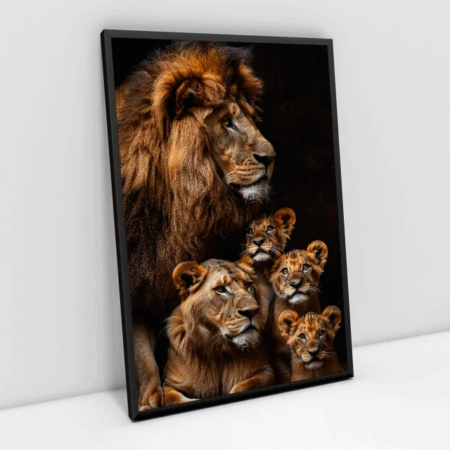 Quadro Decorativo Familia de Leão
