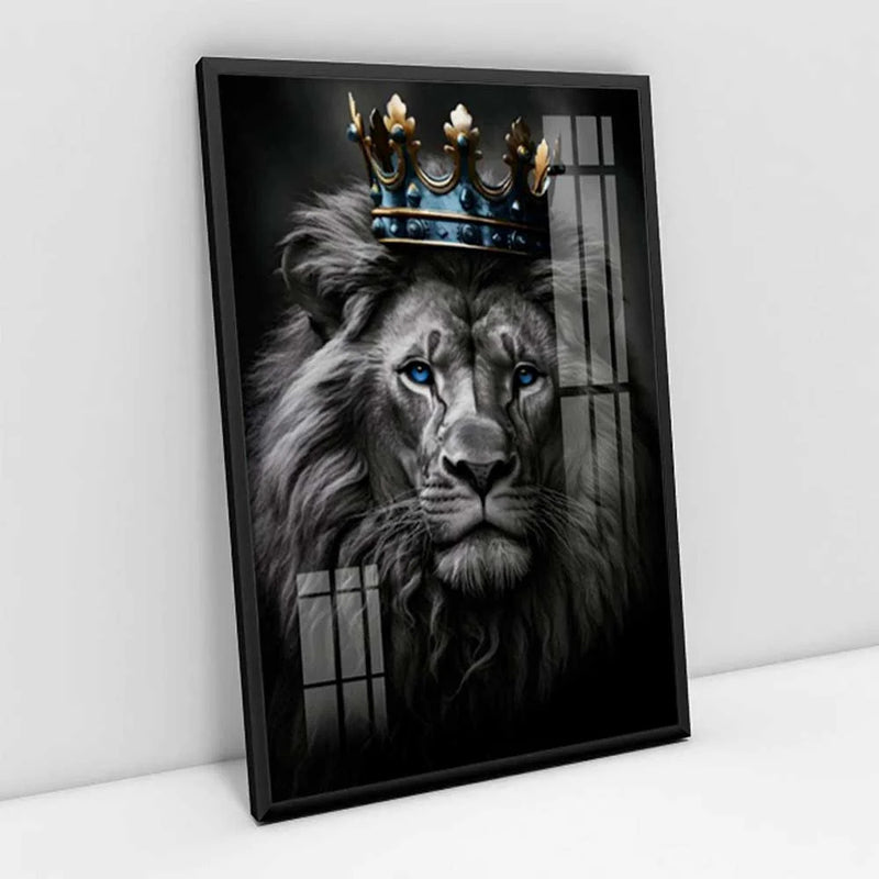 Quadro Decorativo Leão Rei Coroado