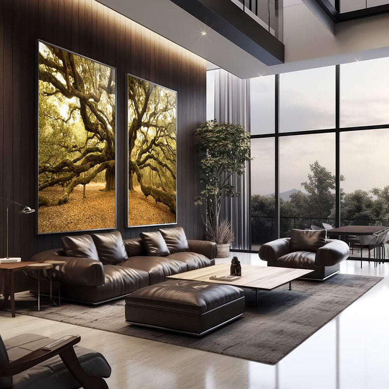 Quadro decorativo 2 telas Arvore antiga