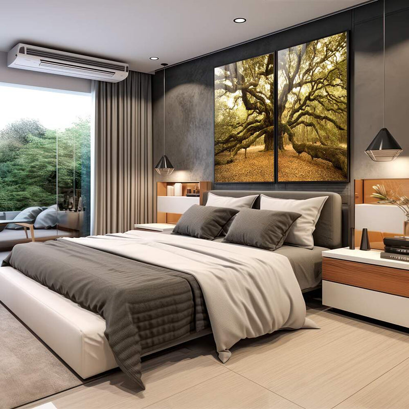 Quadro decorativo 2 telas Arvore antiga