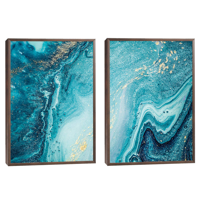 Quadro decorativo 2 telas Abstrato Azul Arte