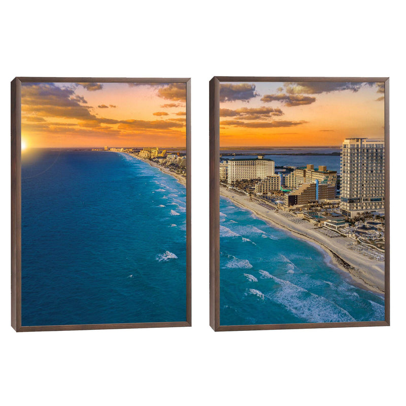 Quadro decorativo 2 telas Paisagem Caribe Praia