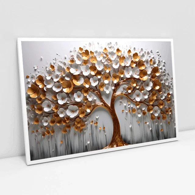 Quadro Decorativo Cerejeira Black White Pintura