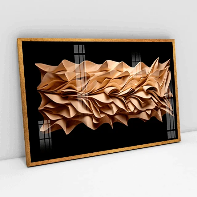 Quadro Decorativo Abstrato Gold 3D