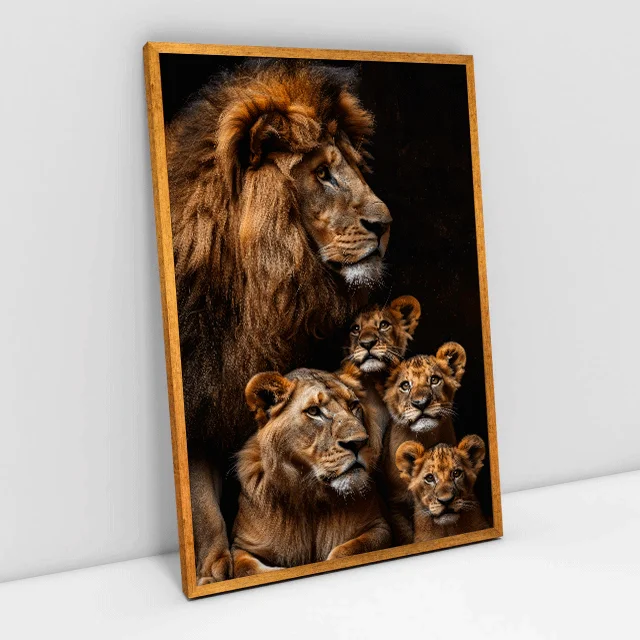 Quadro Decorativo Familia de Leão