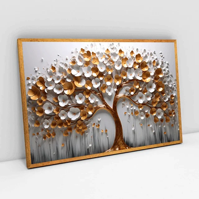 Quadro Decorativo Cerejeira Black White Pintura
