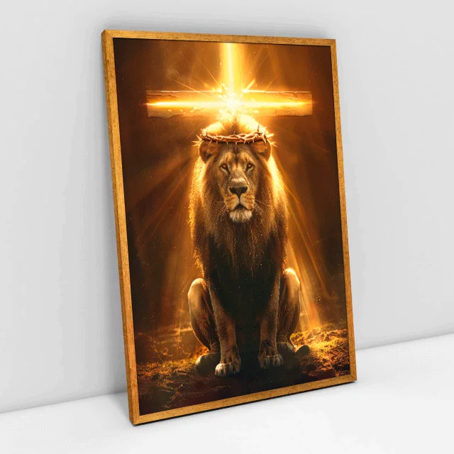Quadro Decorativo  Leão Fé