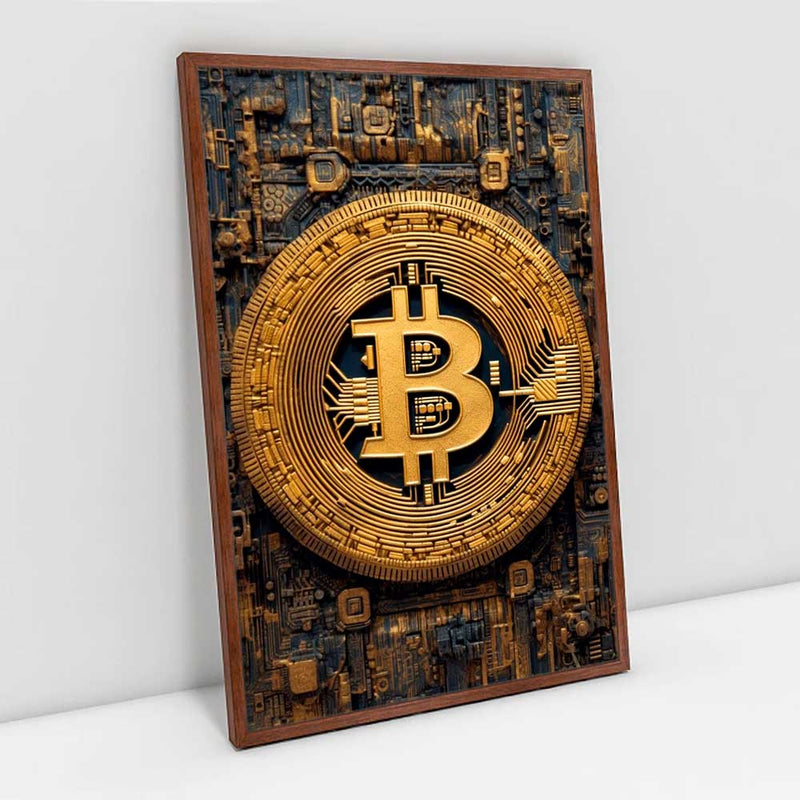 Quadro Decorativo Moeda Digital Bitcoin