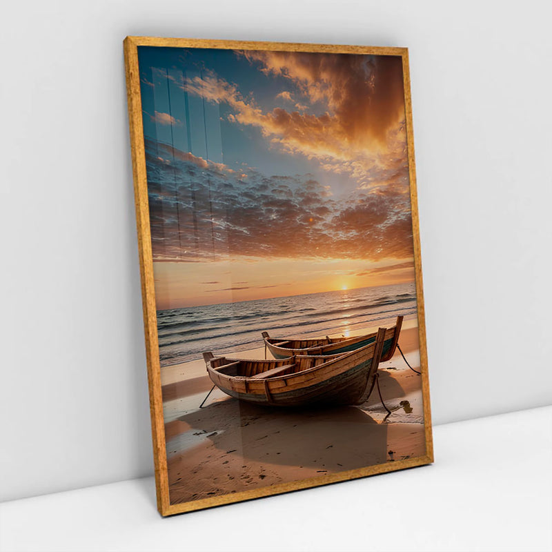 Quadro Decorativo Barco a Beira Mar