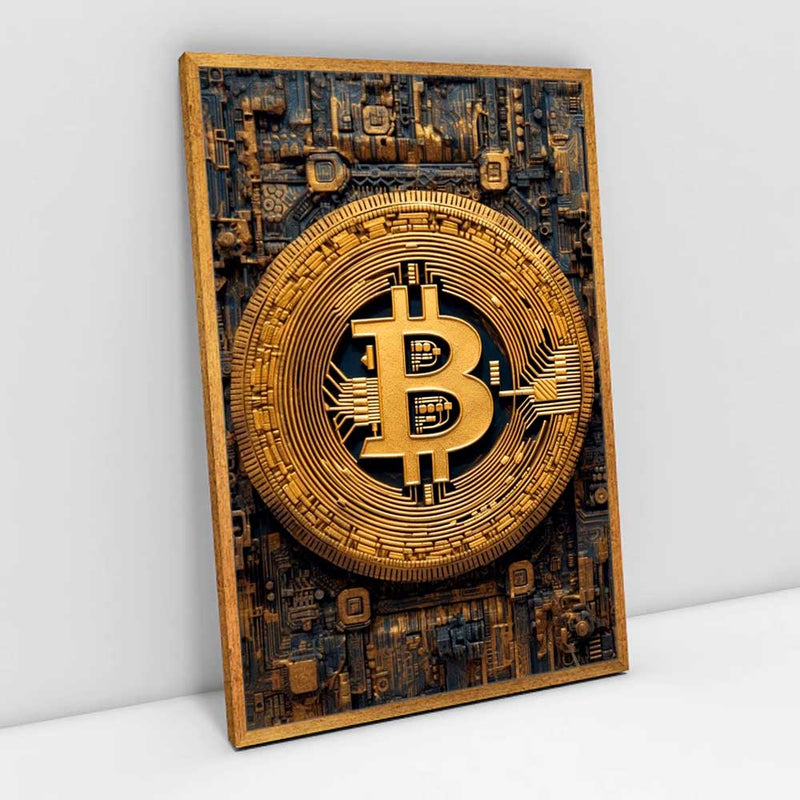 Quadro Decorativo Moeda Digital Bitcoin