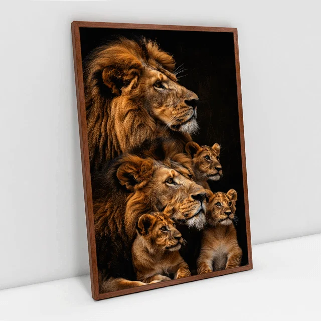 Quadro Decorativo Familia de Leão 2
