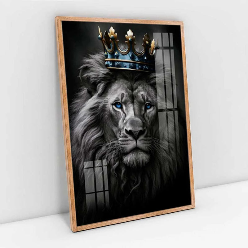 Quadro Decorativo Leão Rei Coroado