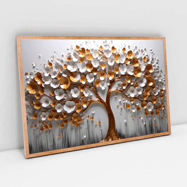 Quadro Decorativo Cerejeira Black White Pintura