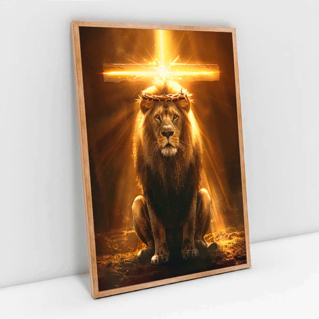 Quadro Decorativo  Leão Fé