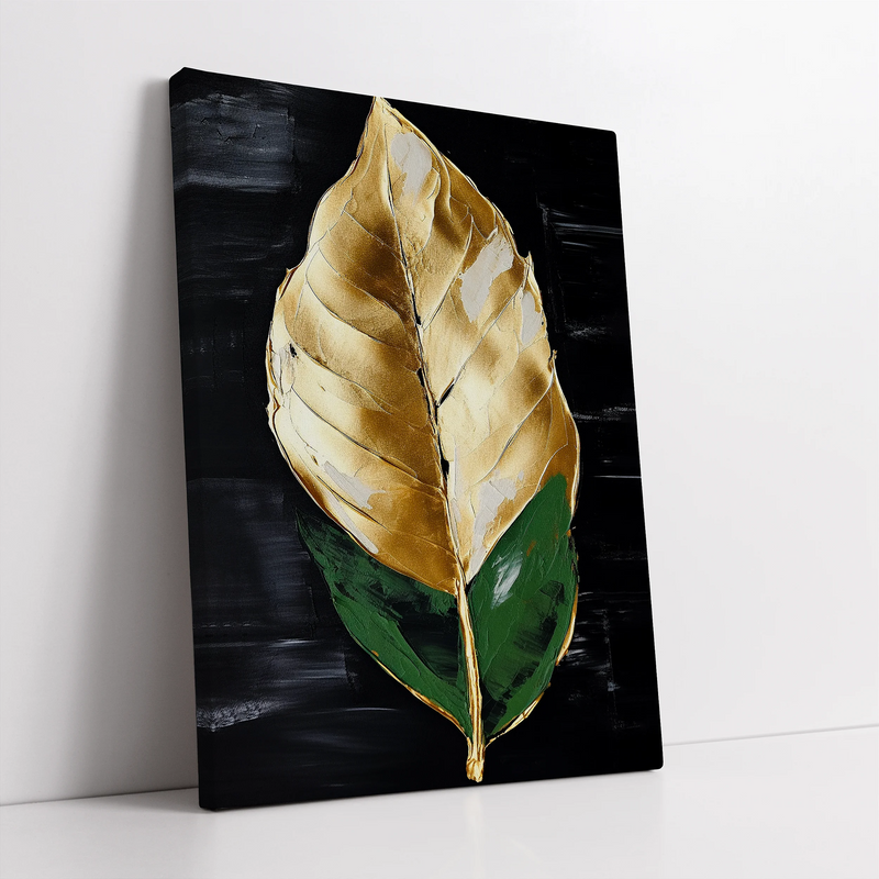 Quadro Decorativo  Folha Gold Green