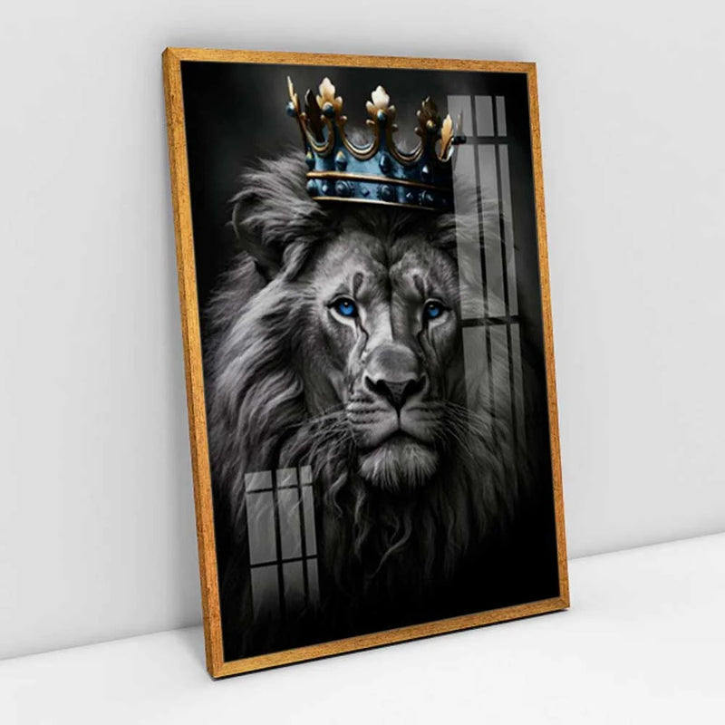 Quadro Decorativo Leão Rei Coroado