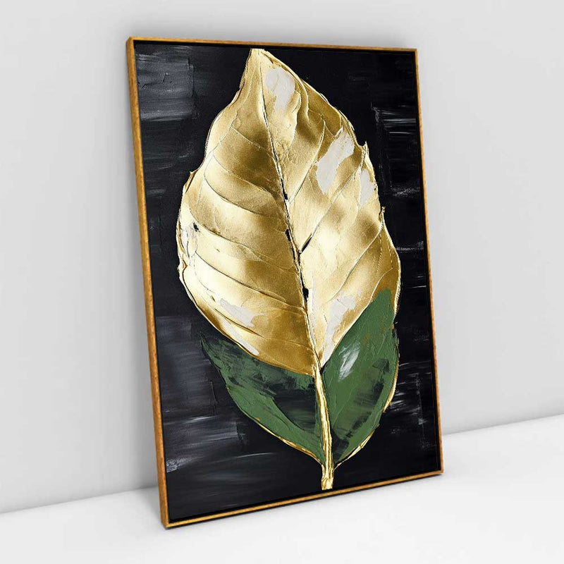 Quadro Decorativo  Folha Gold Green