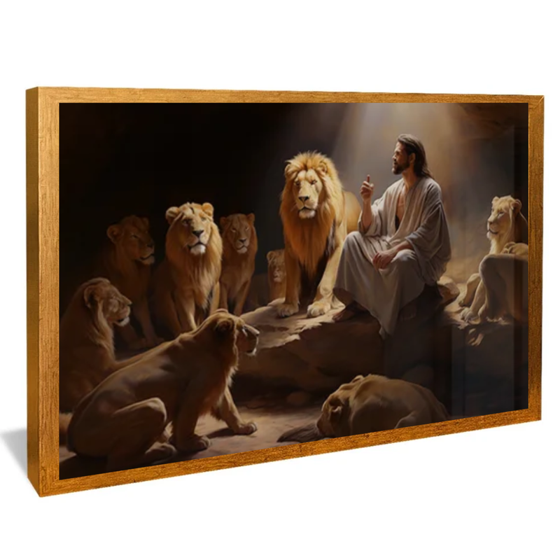 Quadro Decorativo  Jesus entre Leões
