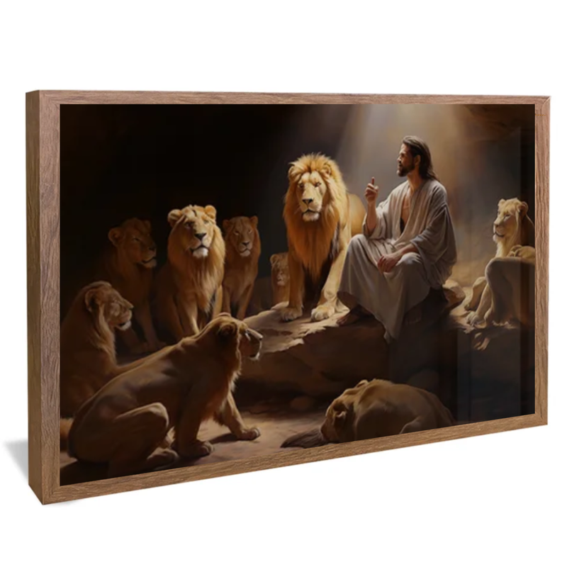 Quadro Decorativo  Jesus entre Leões