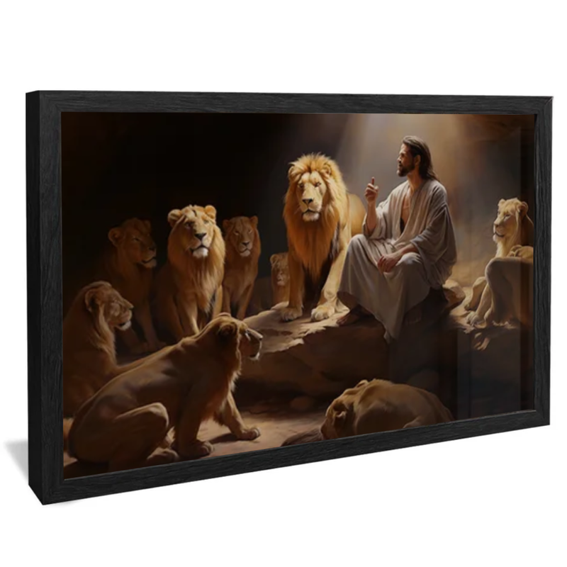 Quadro Decorativo  Jesus entre Leões