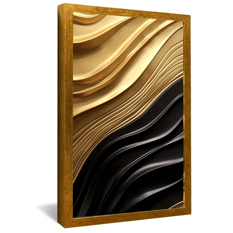 Quadro Decorativo Abstrato Black Gold