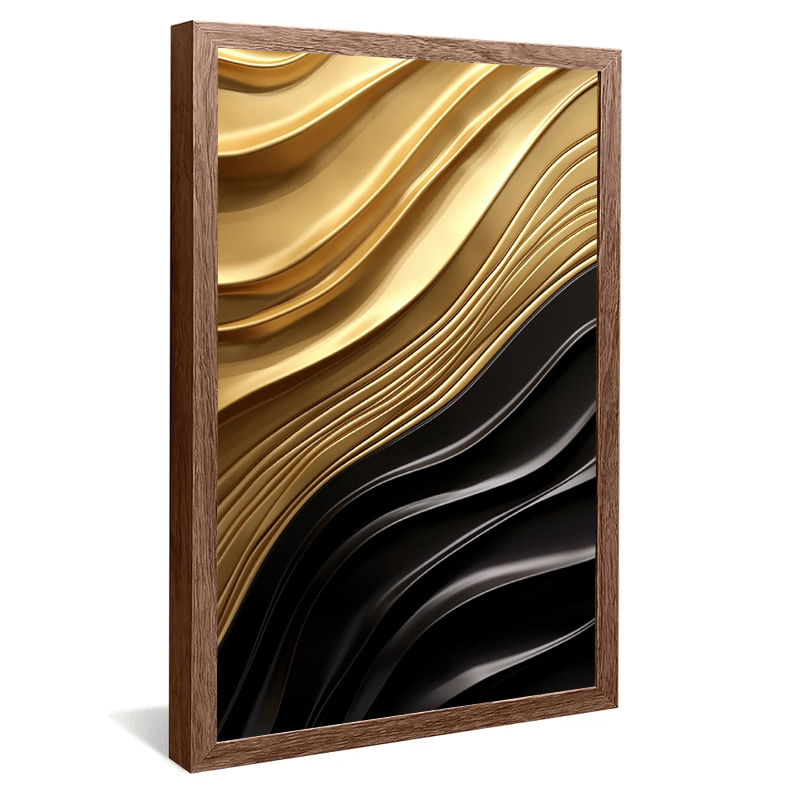 Quadro Decorativo Abstrato Black Gold