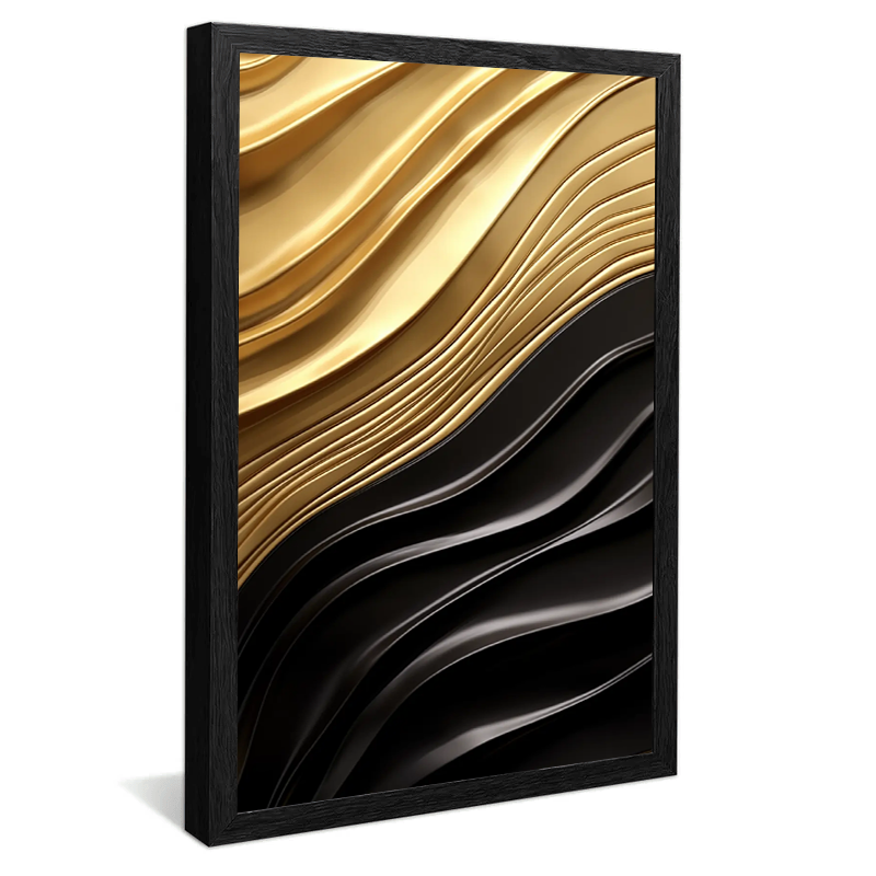 Quadro Decorativo Abstrato Black Gold