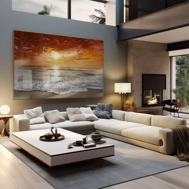 Quadro Decorativo Nascer do Sol Praia