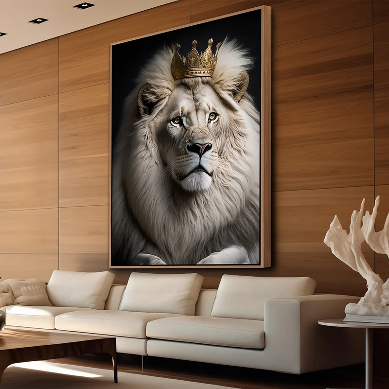 Quadro Decorativo Leão com Coroa