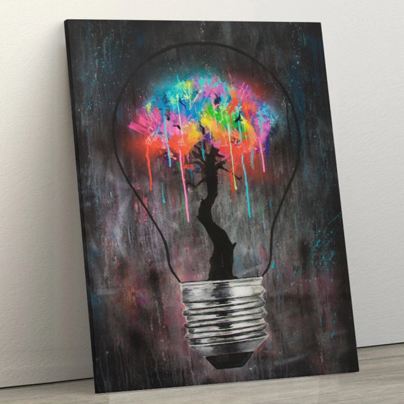 Quadro Decorativo  Lampada Grafite