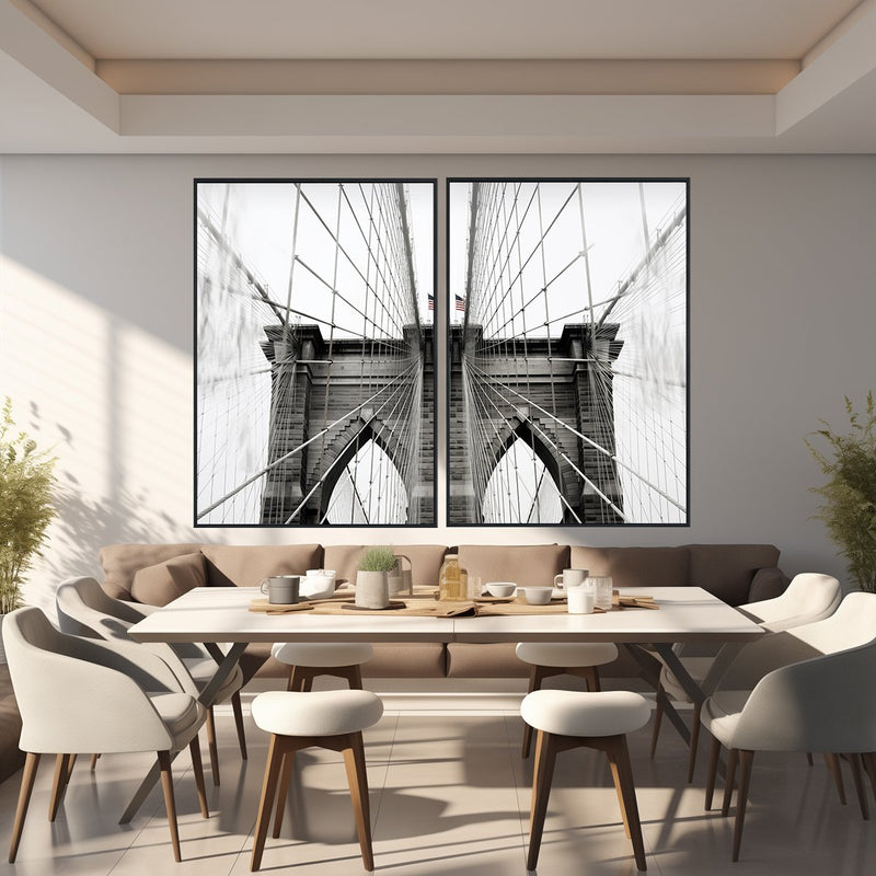 Quadro Decorativo  2 Telas Ponte do Brooklyn