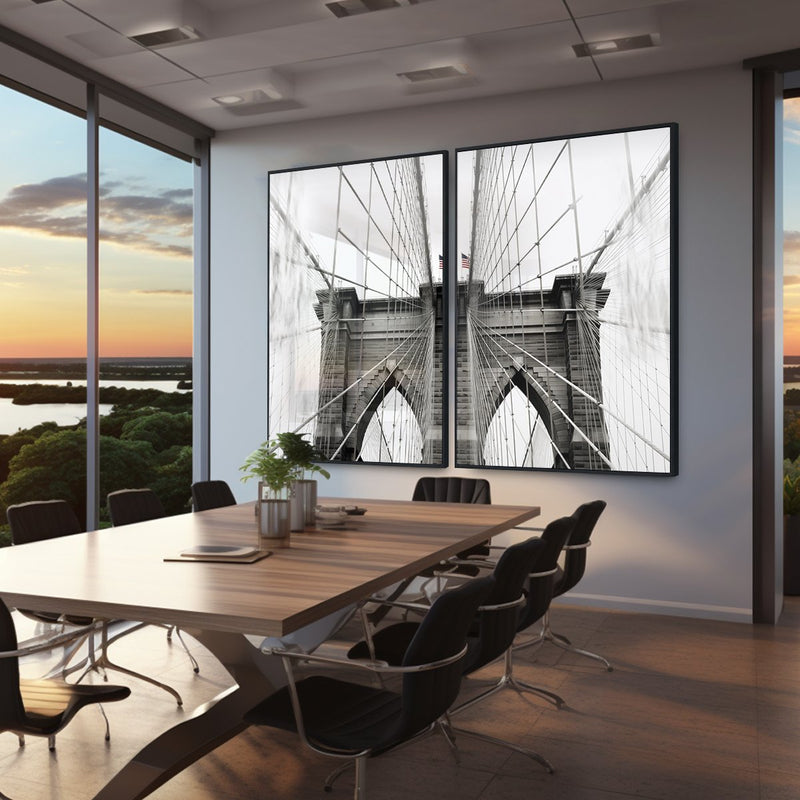 Quadro Decorativo  2 Telas Ponte do Brooklyn