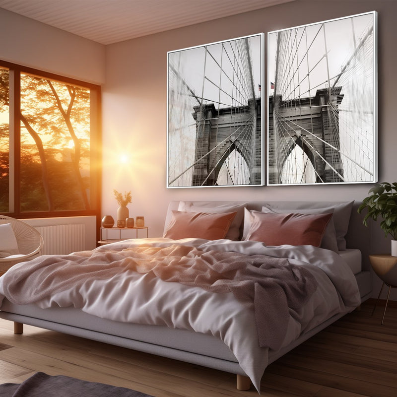 Quadro Decorativo  2 Telas Ponte do Brooklyn