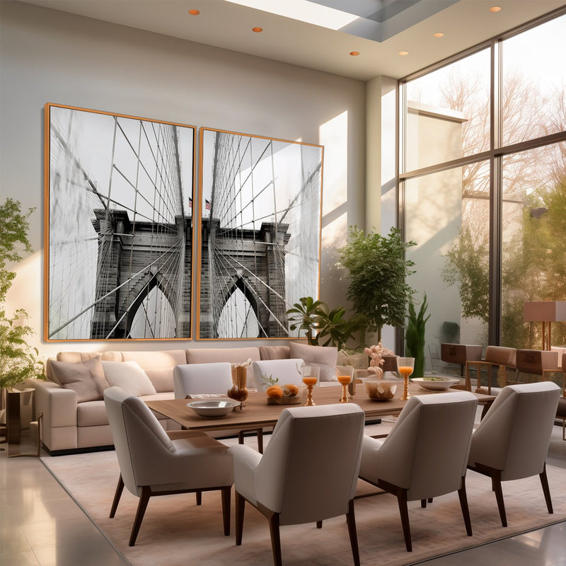 Quadro Decorativo  2 Telas Ponte do Brooklyn