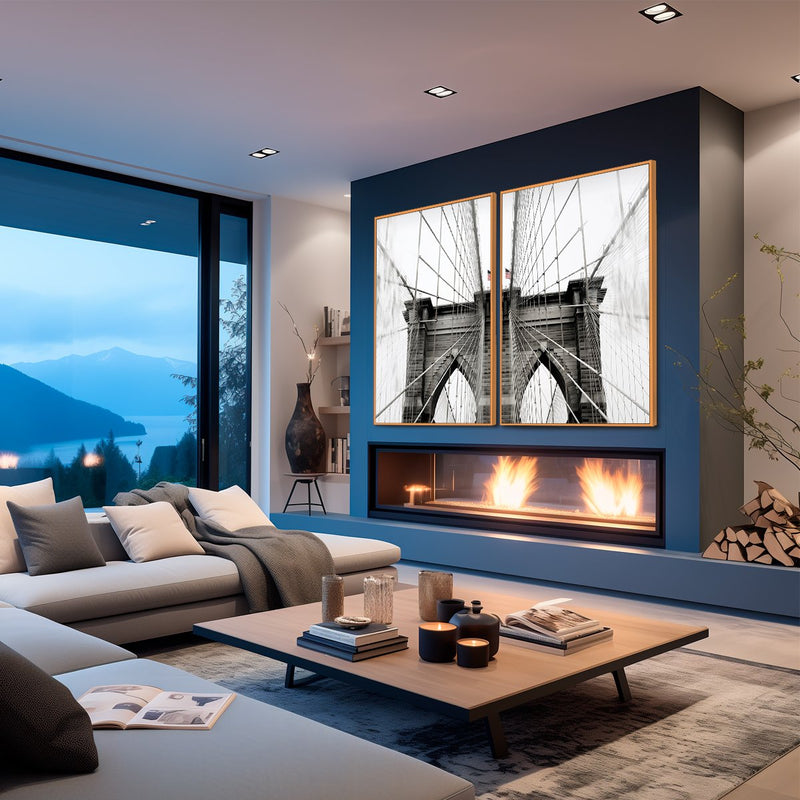 Quadro Decorativo  2 Telas Ponte do Brooklyn