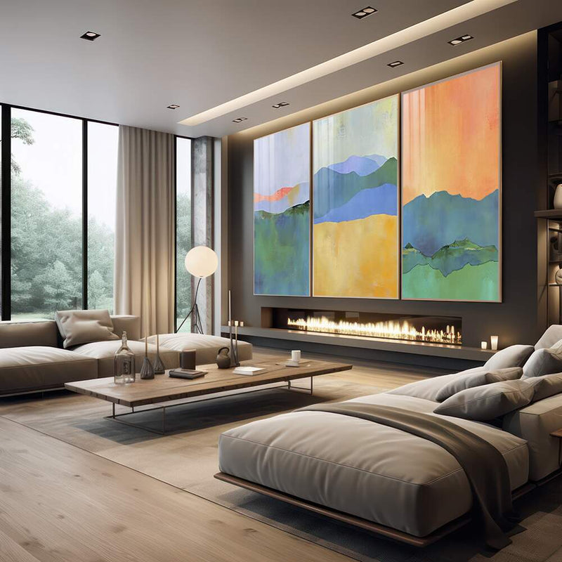Quadro decorativo 3 Telas Colorido