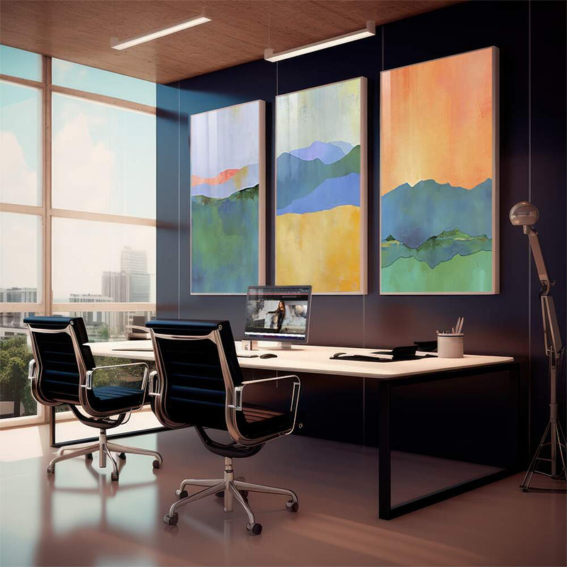 Quadro decorativo 3 Telas Colorido