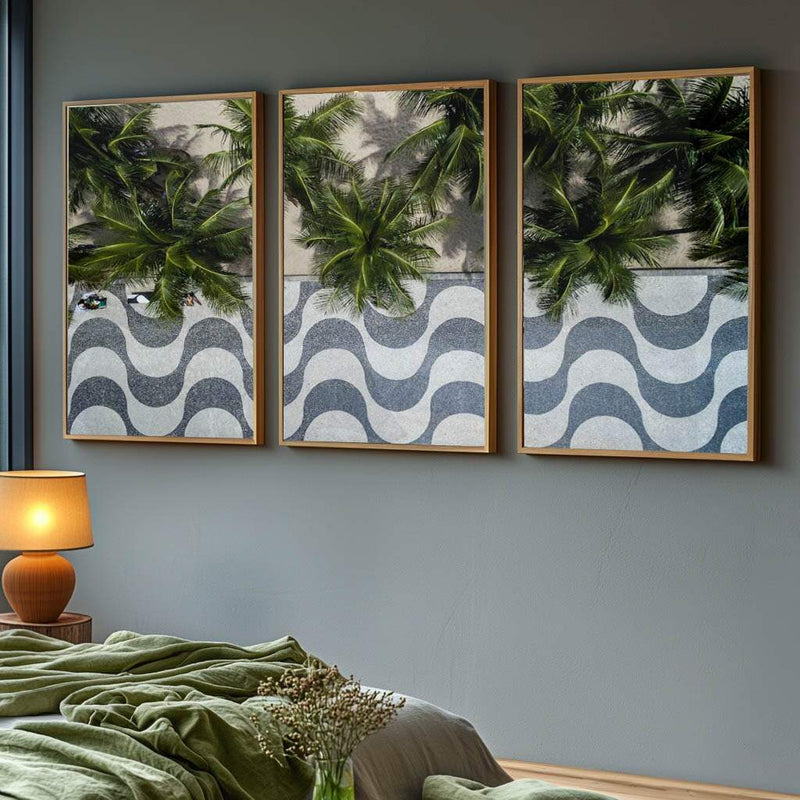 Quadro decorativo 3 Telas Calçadão Copacabana