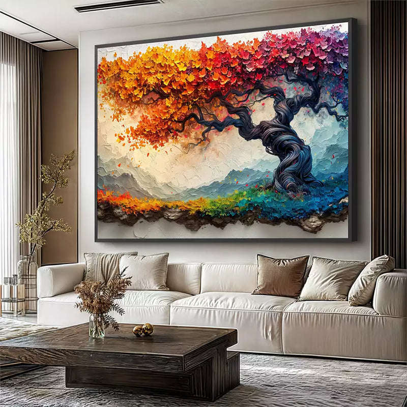 Quadro Decorativo Árvore da Vida em Cores Outonais