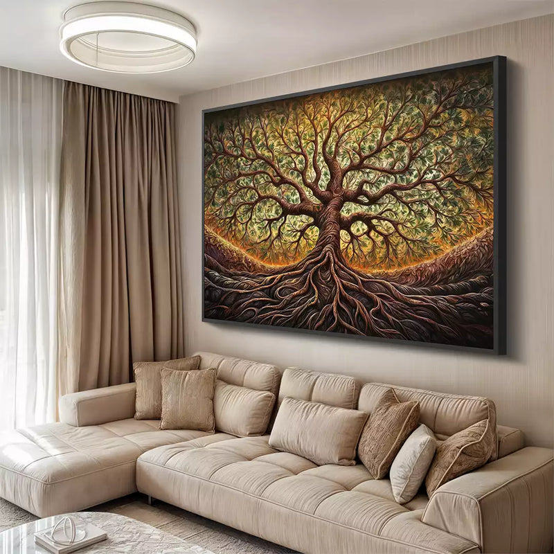 Quadro Decorativo  Árvore da Vida Raiz  Sagrada